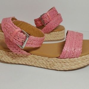 Ralph Lauren Polo Bardot Platform Espadrilles 38.5